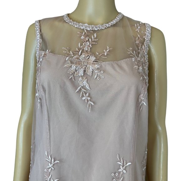 Nanette Lepore Shift Lace Dress Size 8 Baby Pink Lace Knee Length Sleeveless - Picture 4 of 13